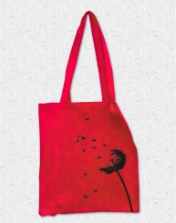 Stoffbeutel Pusteblume rot 